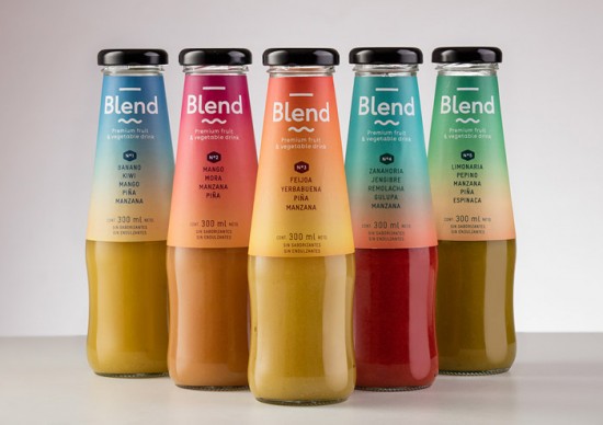 blend鲜榨果汁瓶装包装设计